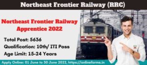 Northeast Frontier Railway Apprentice 2022