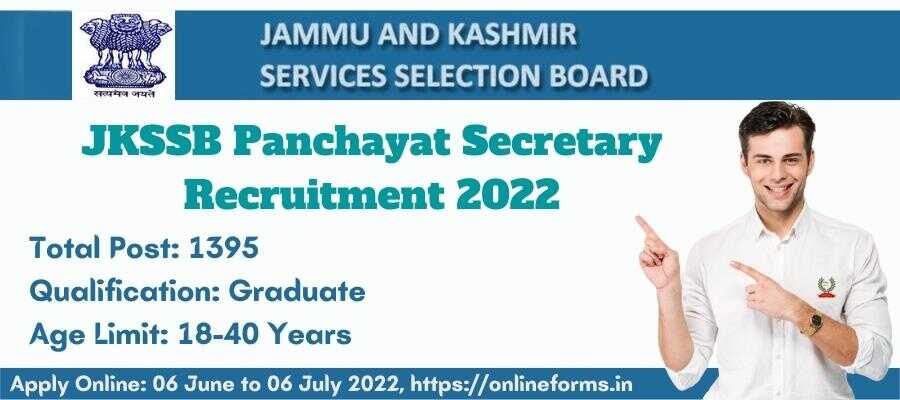 JKSSB Panchayat Secretary Recruitment 2022
