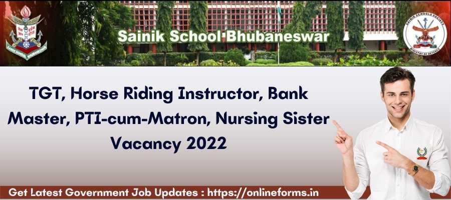 Sainik School Bhubaneswar Recruitment 2022