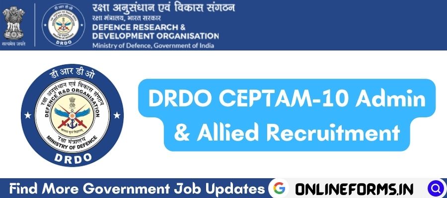 DRDO CEPTAM Admin Allied Recruitment