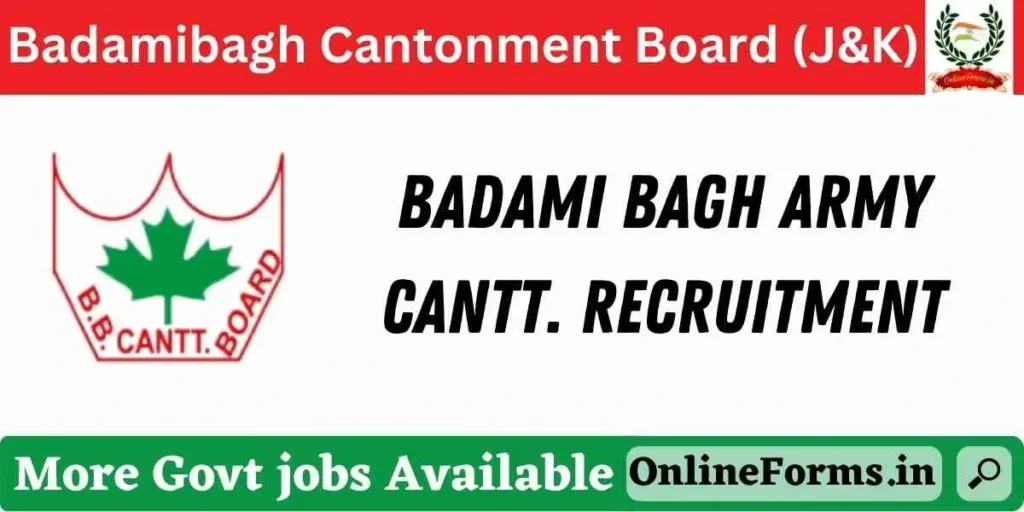 Badamibagh Cantonment Board Recruitment