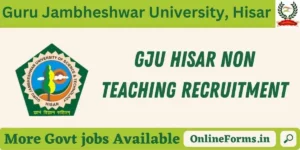 Guru Jambheshwar University Recruitment