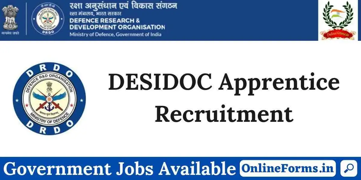 DRDO DESIDOC Apprentice Recruitment