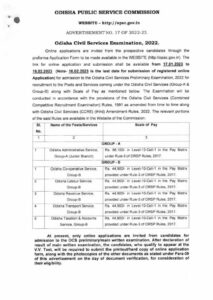 Odisha Civil Services Notification 172223_OCS_Advt