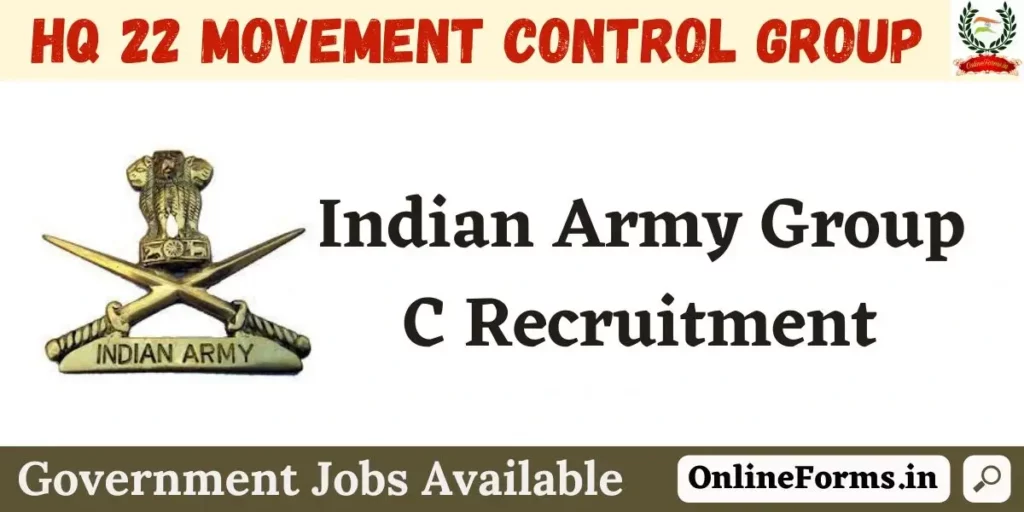 Army HQ 22 Movement Control Group Recruitment
