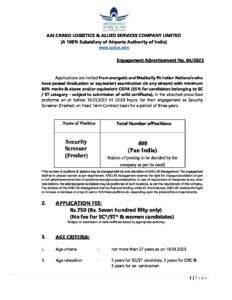 OnlineForms.in Microsoft Word - 04 of 2023 Fresher Security Screeners 14032023