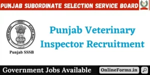 PSSSB Punjab Veterinary Inspector Recruitment