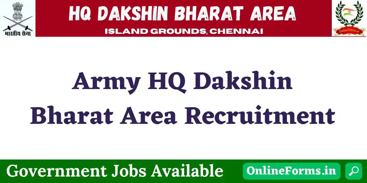 Army HQ Dakshin Bharat Area Recruitment