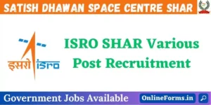 ISRO SHAR Recruitment