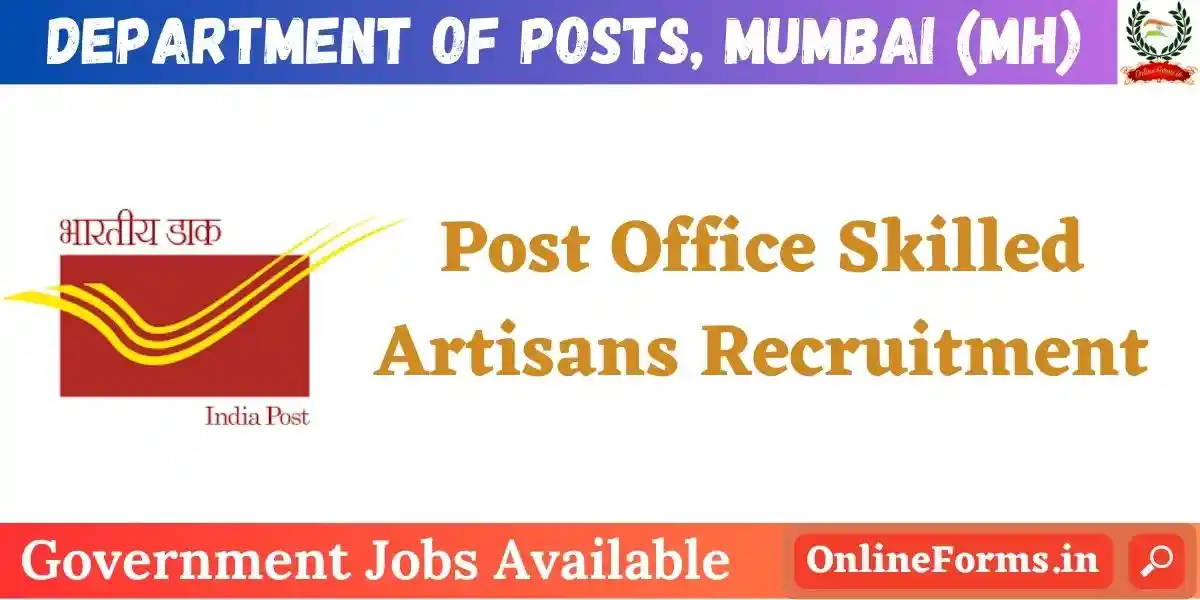 Mumbai Post Office Skilled Artisans Recruitment