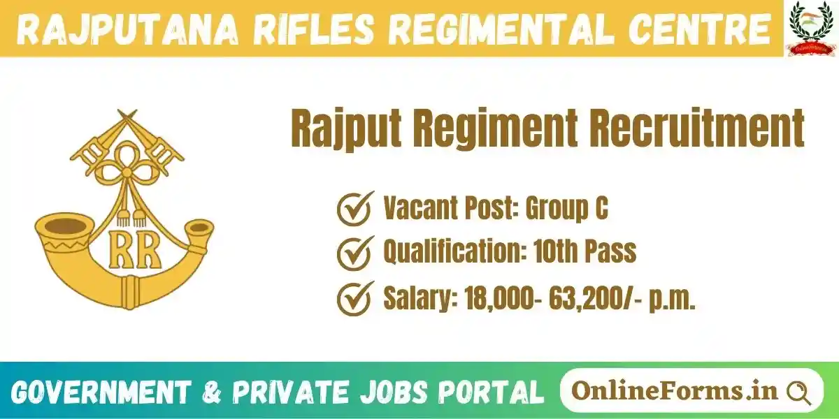Army Rajputana Rifles Regimental Centre Recruitment