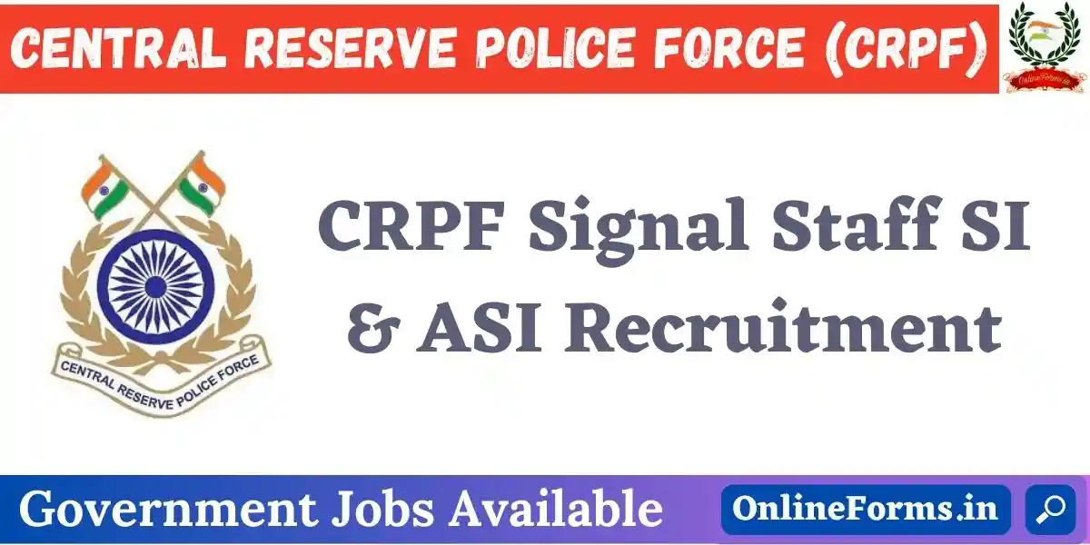 CRPF Signal Staff Recruitment