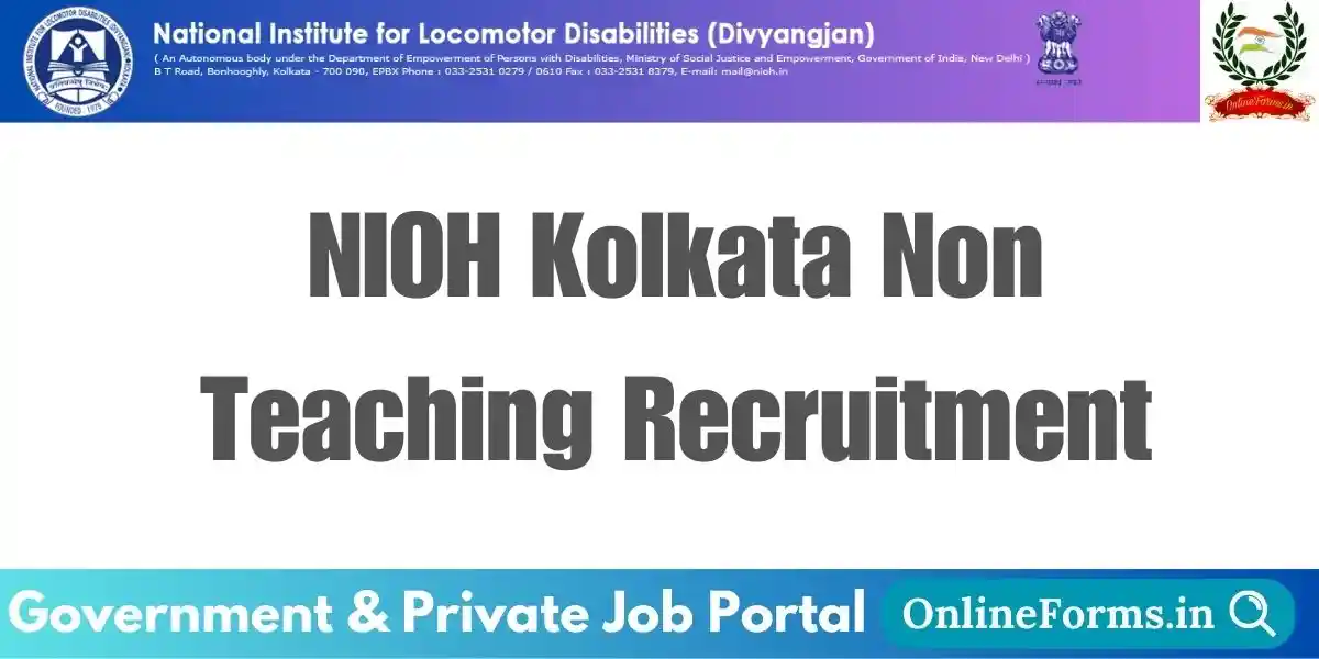 NIOH Kolkata Non Teaching Recruitment