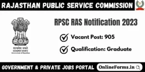 RPSC RAS Recruitment 2023