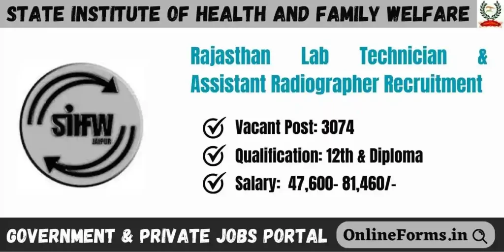 SIHFW Lab Technician and Radiographer Recruitment 2023