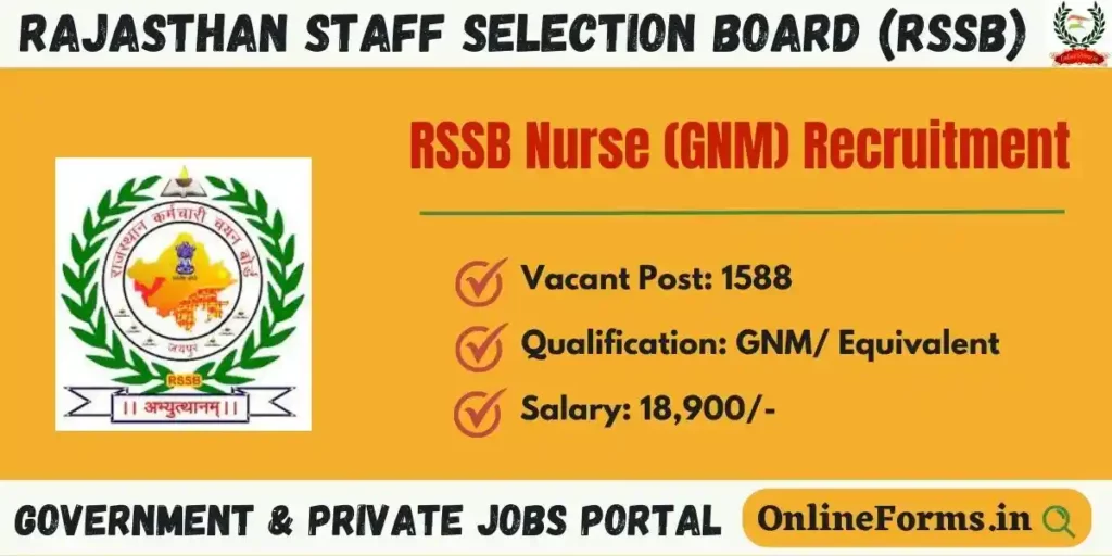 Rajasthan Nurse Recruitment 2023