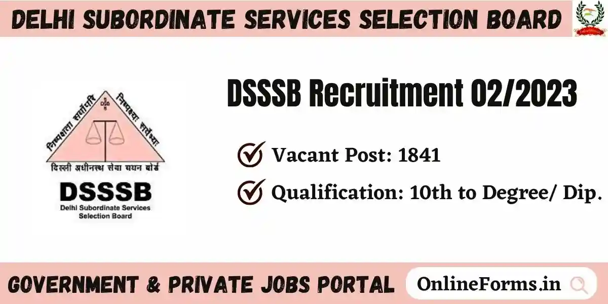 DSSSB Recruitment 02 2023