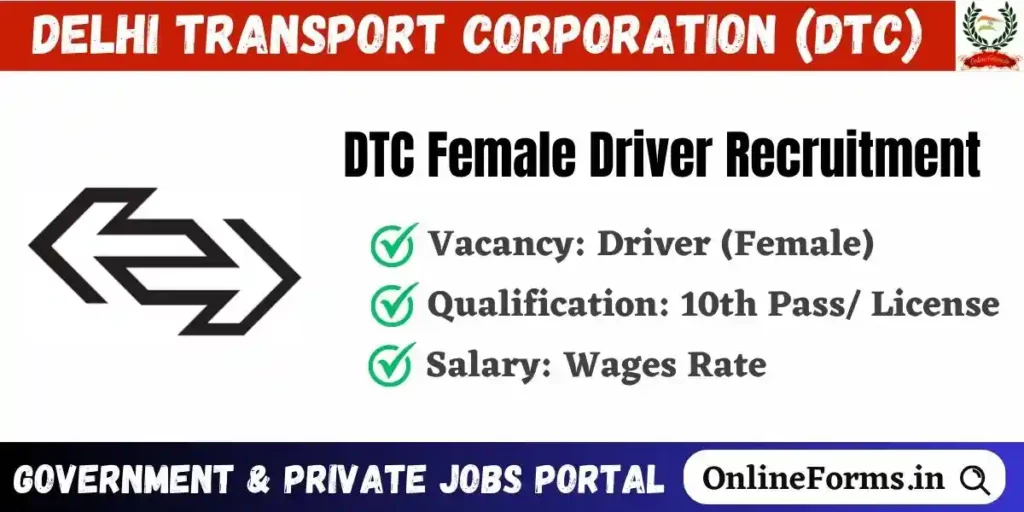 DTC Female Driver Recruitment 2023