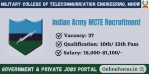 Indian Army MCTE Recruitment 2023