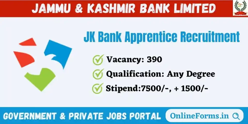 JK Bank Apprentice Recruitment 2023
