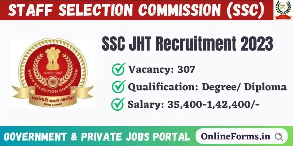 SSC Junior Hindi Translator JHT Recruitment 2023