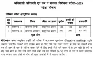 UKPSC EO, Tax and Revenue Inspector Exam Pattern 2023