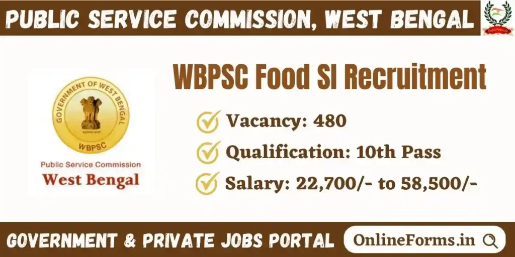 WBPSC Food SI Recruitment 2023