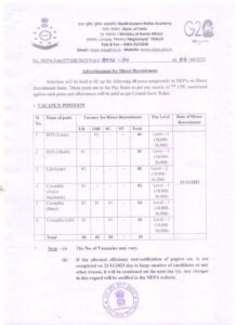 Advertisement for Direct Recruitment 2023 OnlineForms.in (1)