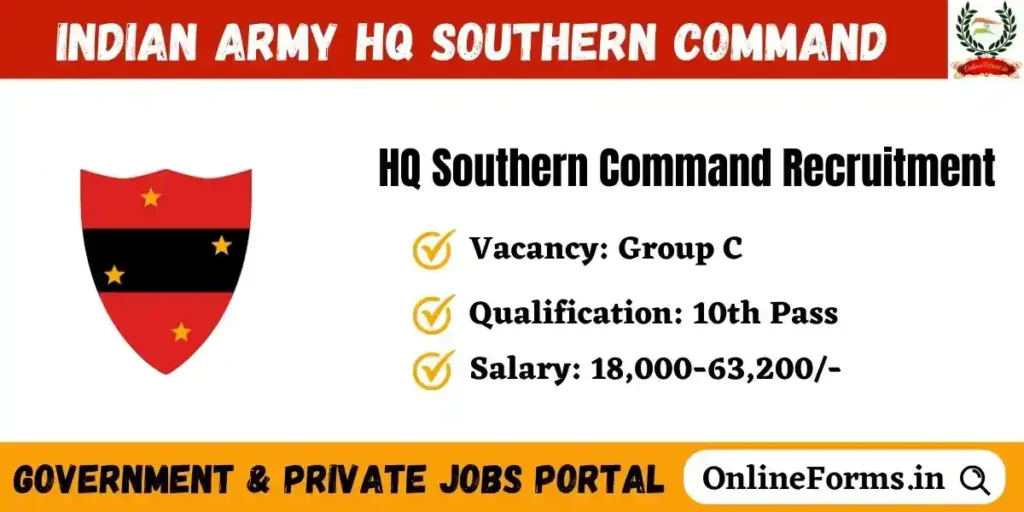 Army HQ Southern Command Recruitment