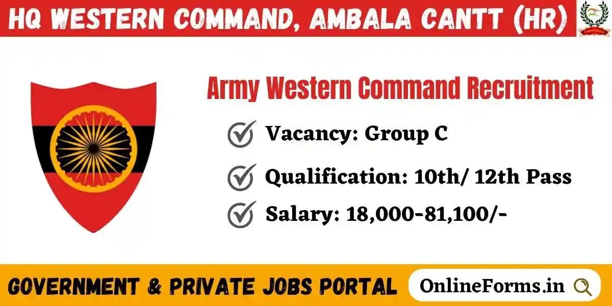 Army HQ Western Command Recruitment