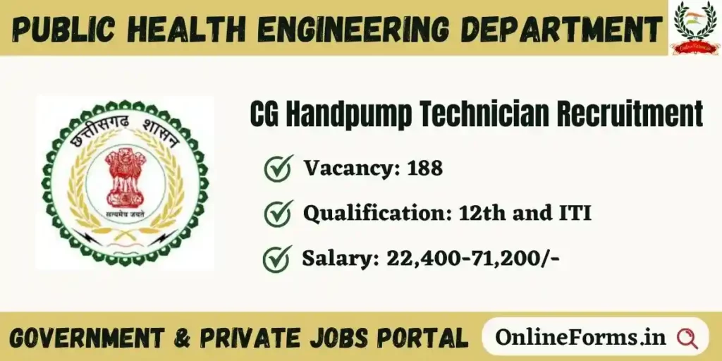 CG Handpump Technician Recruitment 2023