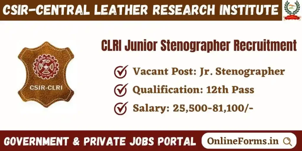 CLRI Junior Stenographer Recruitment