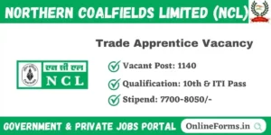 NCL Trade Apprentice Recruitment 2023