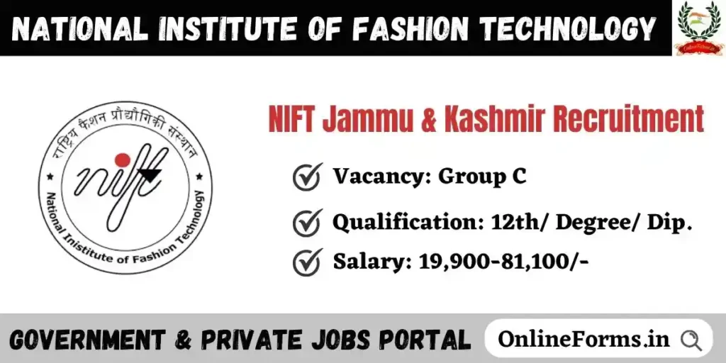 NIFT Jammu and Kashmir Recruitment