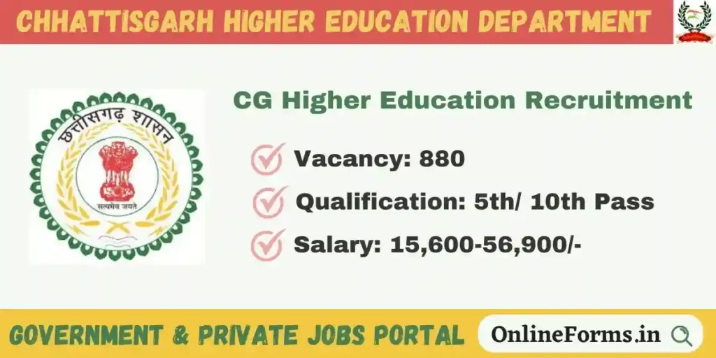 CG Higher Education Recruitment 2023