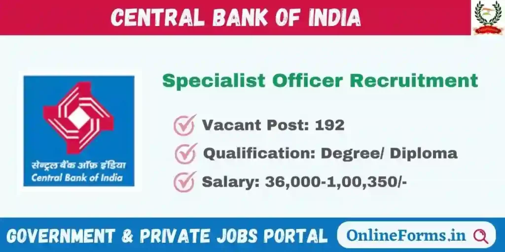 Central Bank of India SO Recruitment 2023