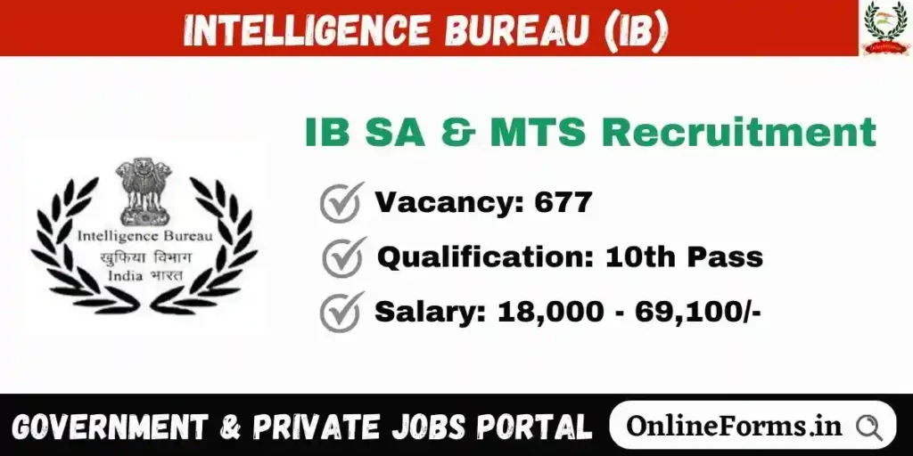 IB SA MTS Recruitment 2023