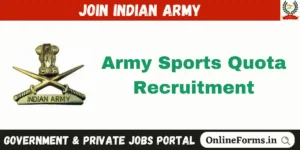 Indian Army Sports Quota Recruitment