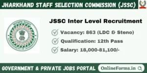 JSSC Inter Level Recruitment 2023