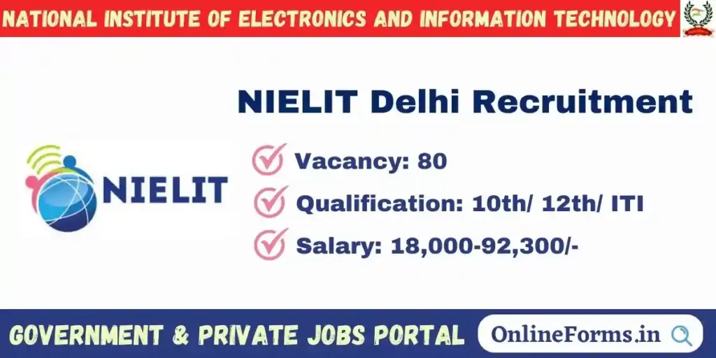 NIELIT Delhi Recruitment 2023