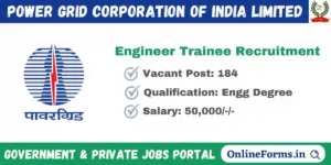 POWERGRID Engineer Trainee Recruitment 2023