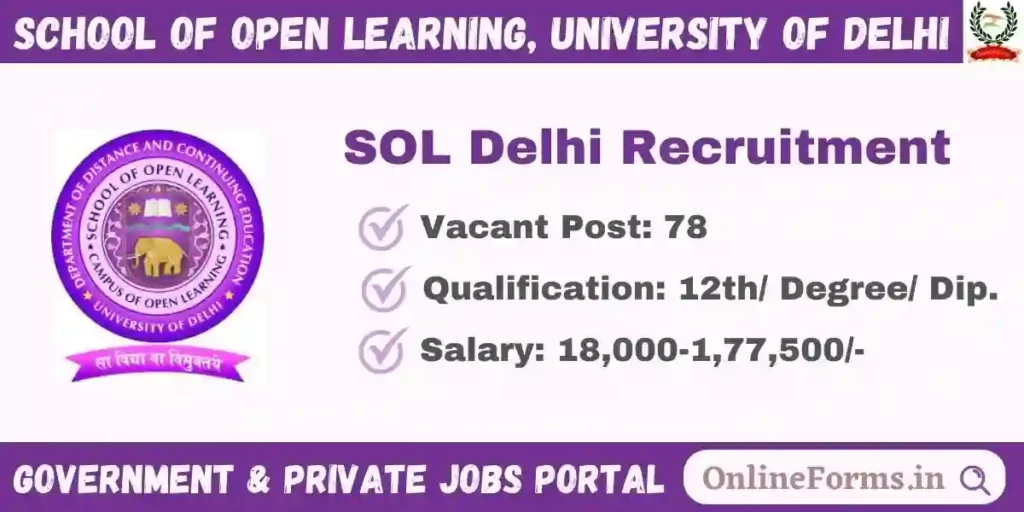 SOL Delhi Recruitment 2023
