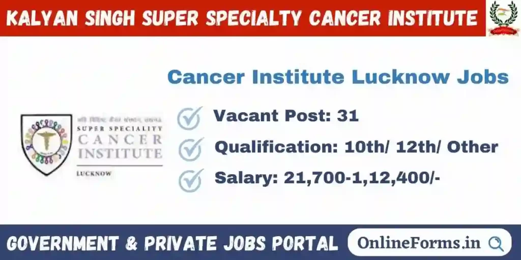 Cancer Institute Lucknow Recruitment 2023