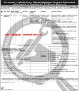 Army HQ Recruiting Zone Ambala Notification 2023
