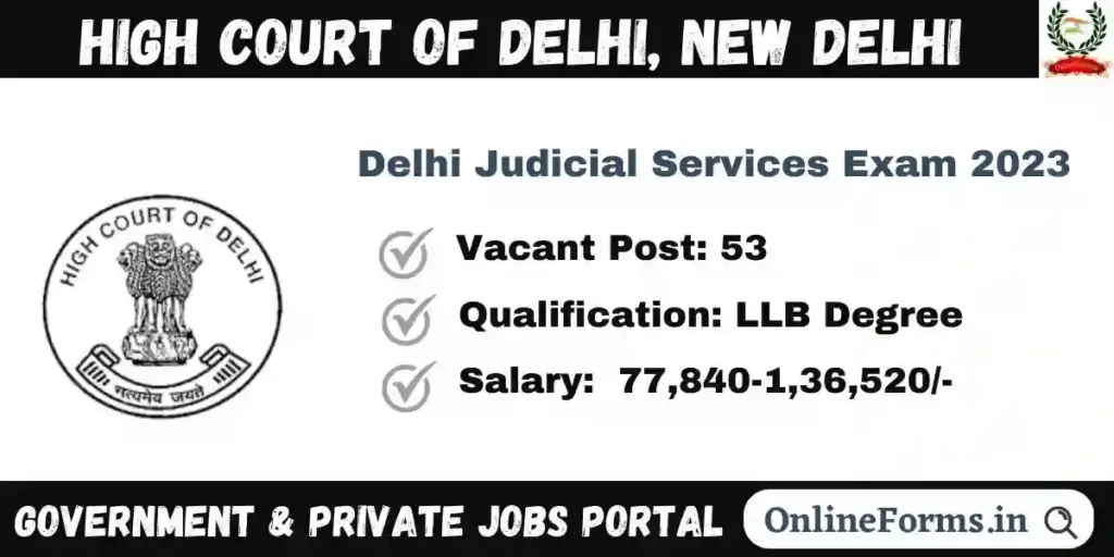 Delhi Judicial Services Exam 2023