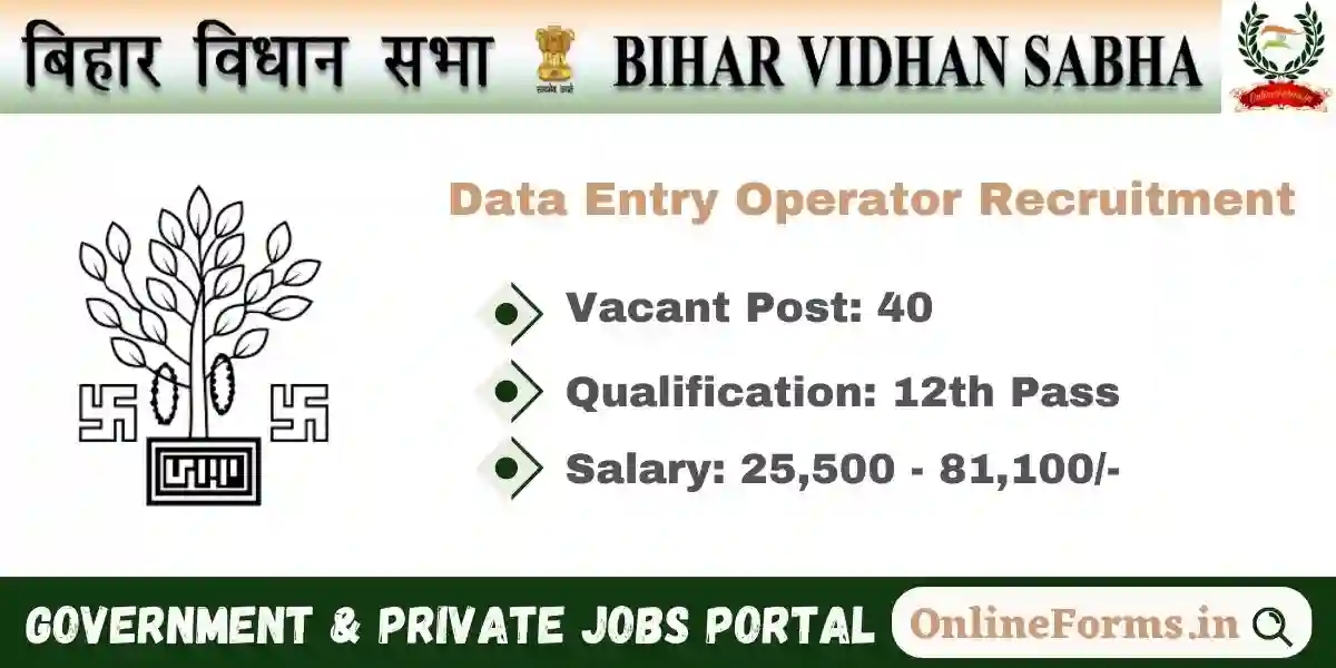 Bihar Vidhan Sabha DEO Recruitment 2024