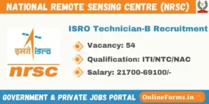 ISRO NRSC Technician B Recruitment 2023