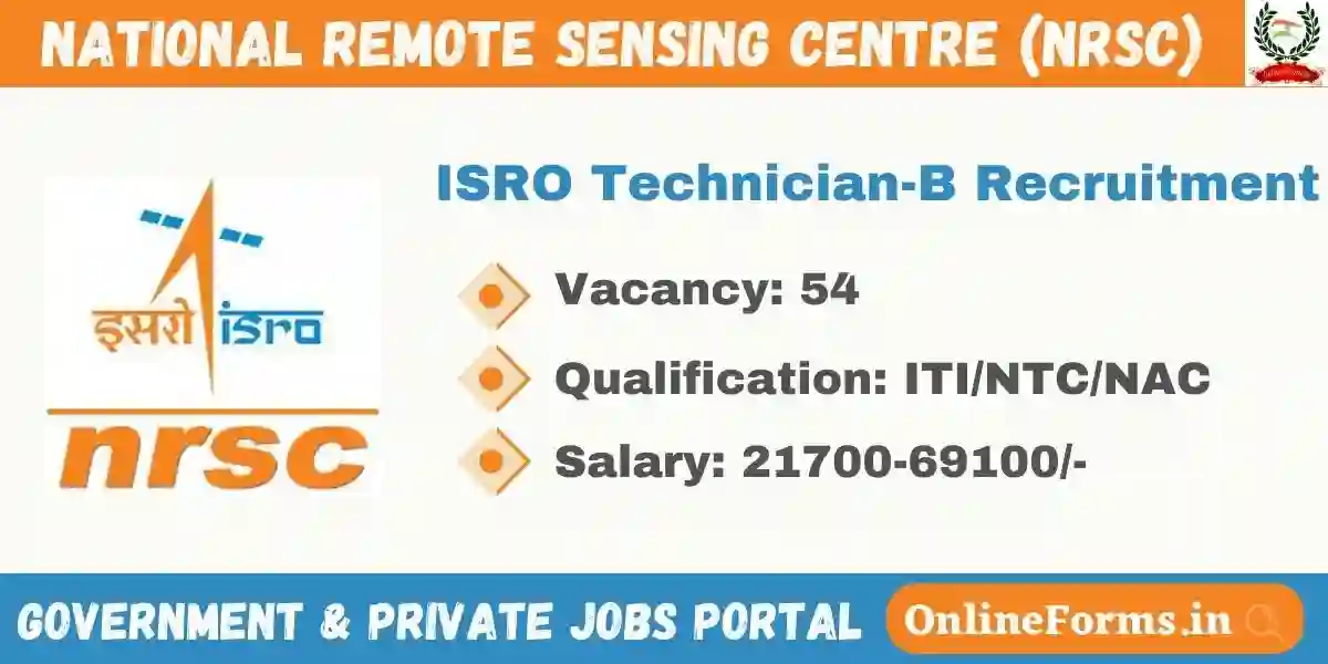 ISRO NRSC Technician B Recruitment 2023
