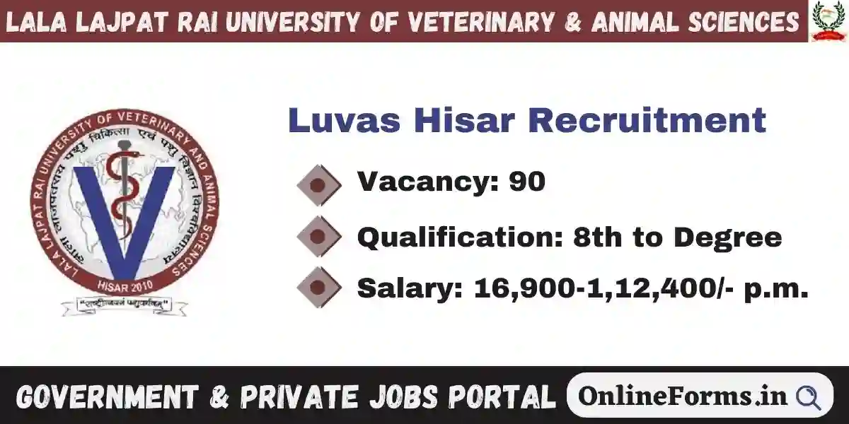 Luvas University Hisar Recruitment 2023