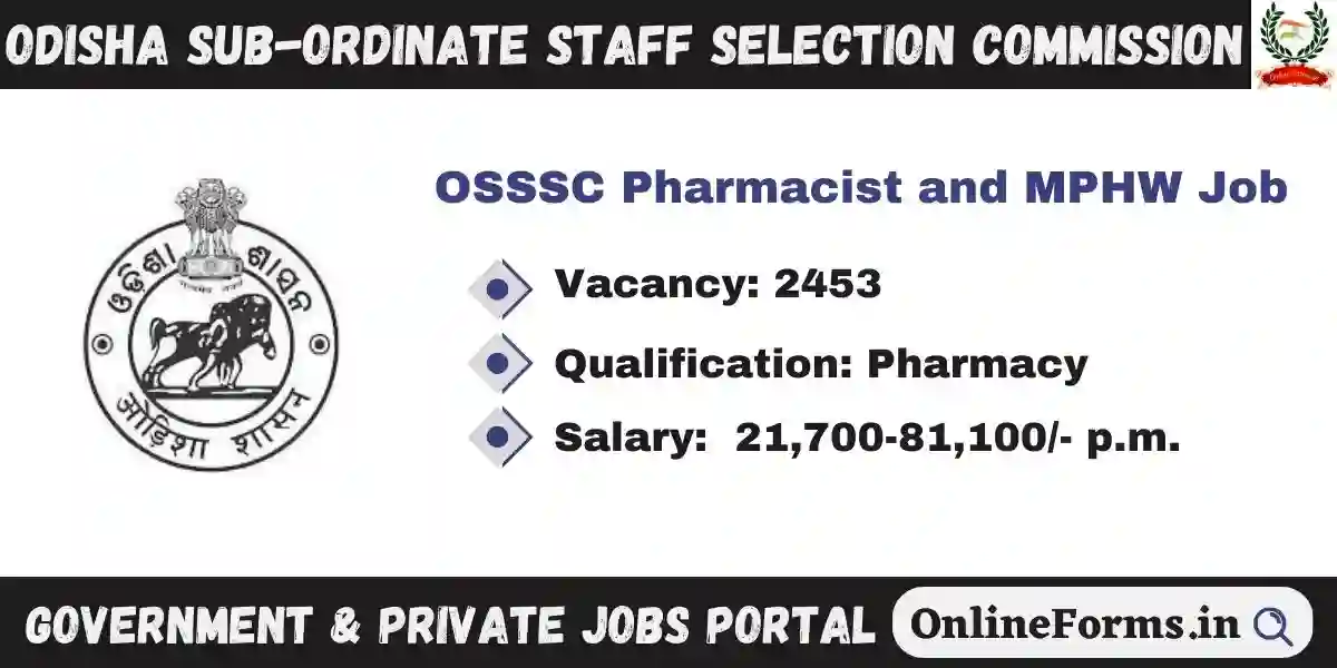 Odisha Pharmacist and MPHW Recruitment 2023